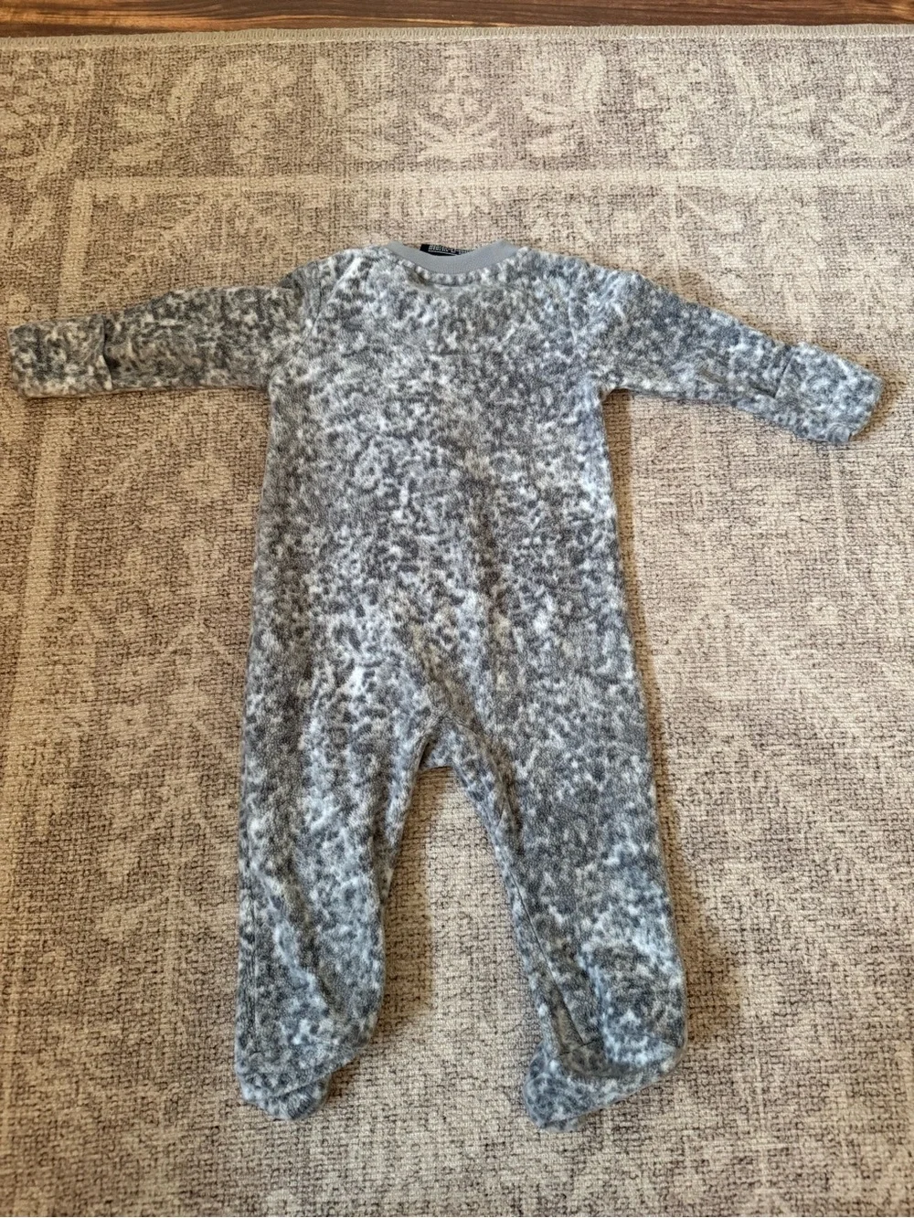 Nike Gray Marbled Fleece Footed One-Piece